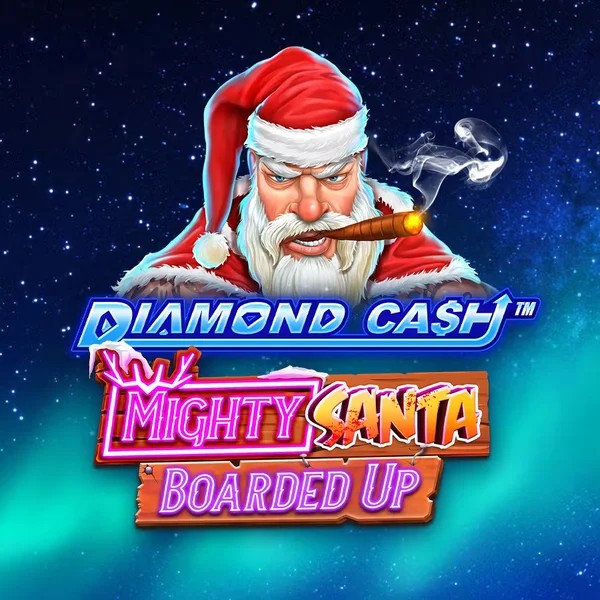 Official Slots logo: Diamond Cash Mighty Santa Boarded Up by Greentube at Vincispin Casino
